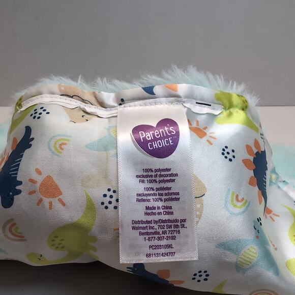 Parents Choice Blue Dino Triceratop Lovey Security Blanket Dinosaur Baby Plush - Picture 7 of 9